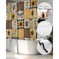 thumbnail image 5 of Split Shower Curtain for Transfer Bench, Sunflowers Fabric Shower Curtains for Bathroom, Retro Country Butterfly Bee Floral Plaid Tub Sliding Transfer Bench Waterproof Bath Curtains 72"x72", 5 of 9