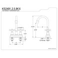 thumbnail image 2 of Kingston Brass KS2495KX 4 Inch Center Bar Faucet - Oil Rubbed Bronze, 2 of 2