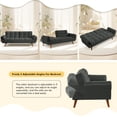 thumbnail image 3 of Mydepot Convertible Futon Sofa Bed, Adjustable Couch Sleeper Modern Fabric Recliner Reversible Loveseat Folding Daybed Guest Bed, Armrests, Dark Gray, 3 of 7