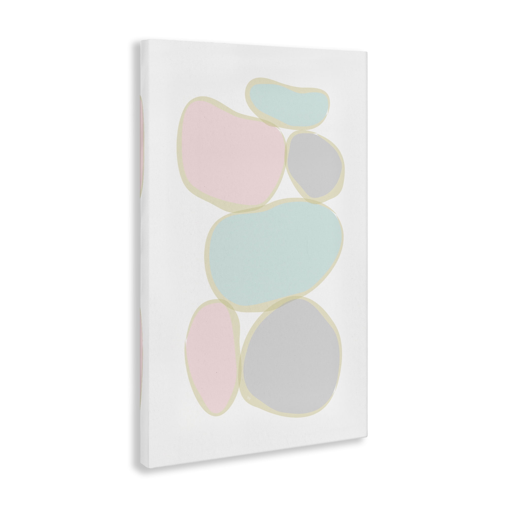 Stupell Industries Circular Pastel Shapes Abstract Painting Gallery Wrapped Canvas Art Print Wall Art, 30 x 45