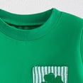 thumbnail image 6 of Leey-World Toddler Baby Boy St Patricks Day Outfit Irish Lucky Charm Embroidery Stripe Waffle Knit Sweatshirt + Pants Set|Green,12-18 Months, 6 of 7