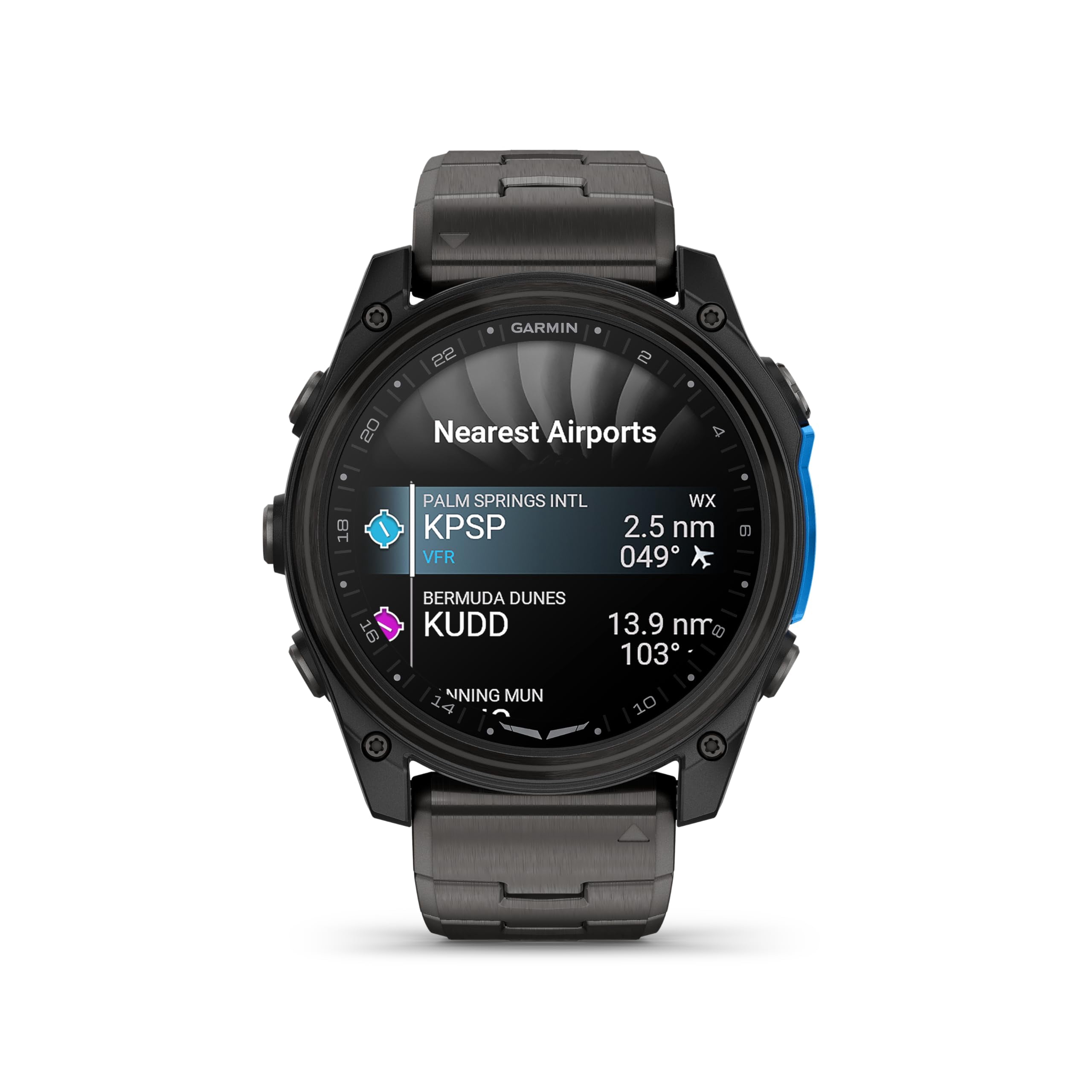 Garmin D2 Mach 2, (51 mm), Carbon DLC Titanium w/ Vented Titanium Band (010-02905-30)