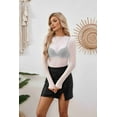 thumbnail image 5 of Zeagoo Womens Mesh Sheer See Through Mock Neck Top Long Sleeve Going Out Sexy Nightout Clubwear Tee Blouses, 5 of 6
