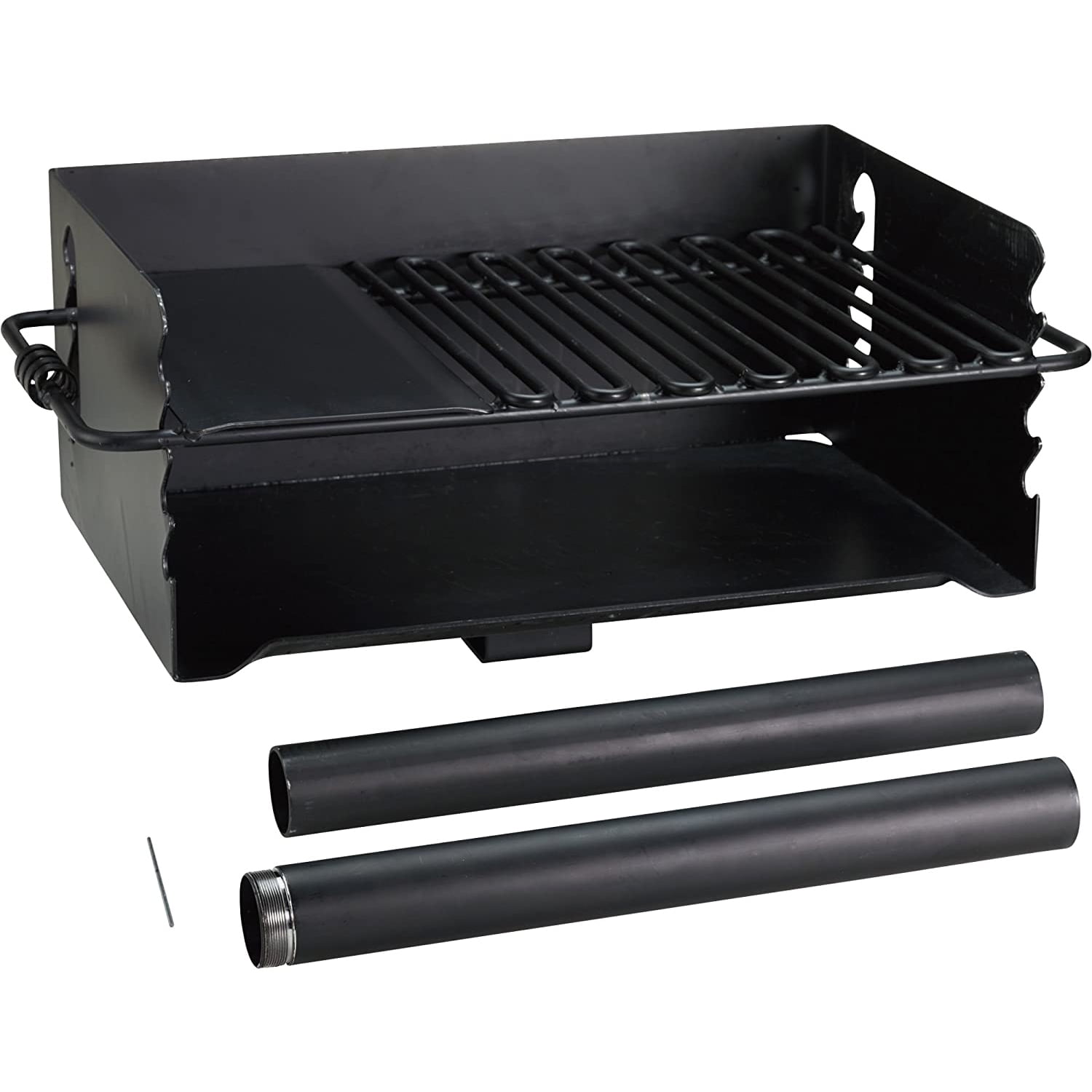 Pilot Rock Jumbo Park Style Steel Outdoor BBQ Charcoal Grill, Black