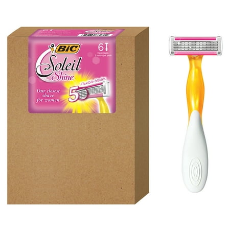 BIC Soleil Shine Women’s 5 Blade Disposable Razor, 6 Count