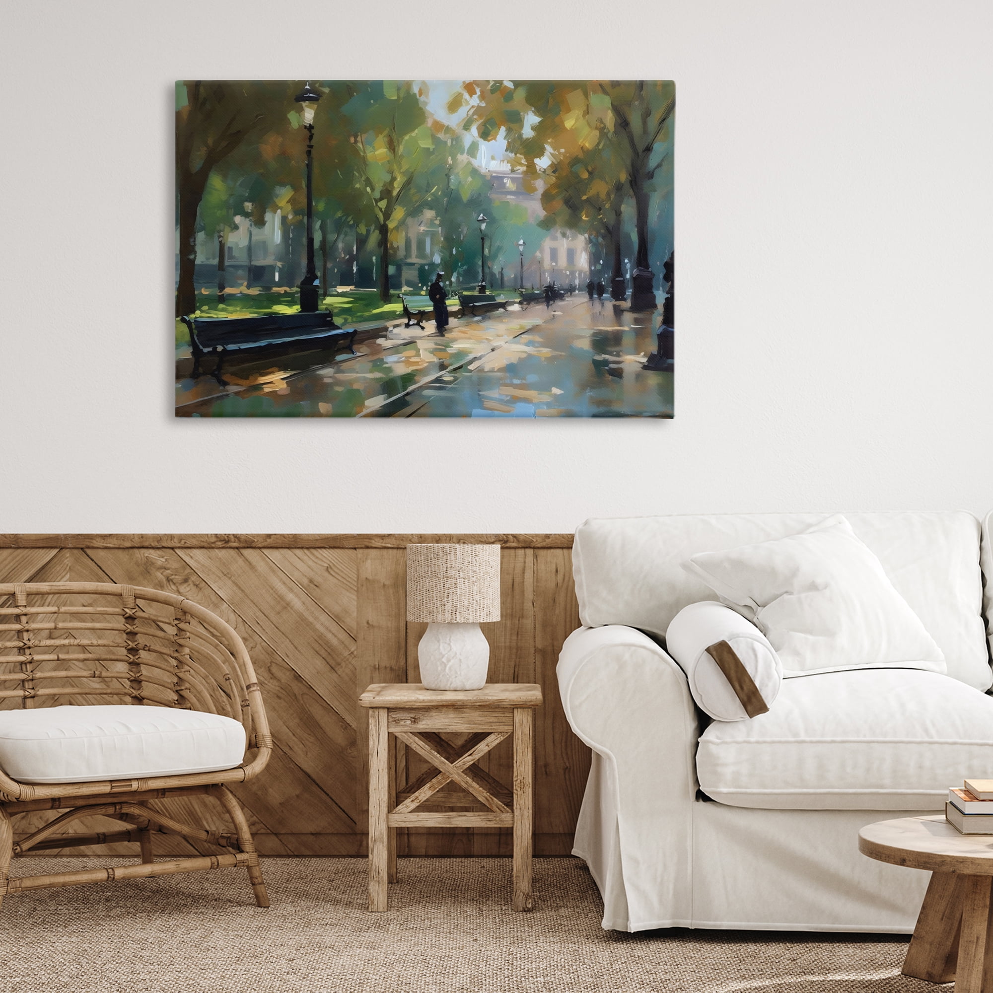 Stupell Industries Park Promenade on Rainy Day Canvas Wall Art, design by Creative Studio