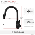 thumbnail image 5 of Single Handle Matte Black RO Filter-Ready Pull-Down Kitchen Faucet, 5 of 15