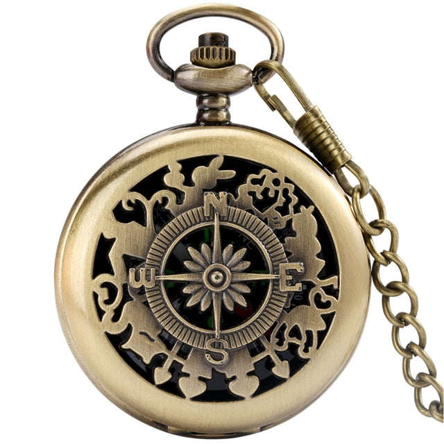 KAKOWELY Boussole vintage 1 Ensemble Boussole Portable vintage Montre de Poche Boussole Rétro Boussole en Alliage Boussole de Randonnée 2.56"X1.81"X0.55 Pouces
