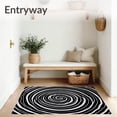 thumbnail image 3 of ODIKA 6'x9' Machine Washable Non-Slip Area Rug, Midnight Spiral Vortex Contemporary Abstract Design High Traffic Rug, Black, 565102, 3 of 7