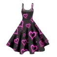 thumbnail image 4 of LWavelet 2026 Valentine's Girls' Night Trendy Dress, Spaghetti Strap Heart Print Flowy Flared Silhouette Sundress Sky Blue M, 4 of 4