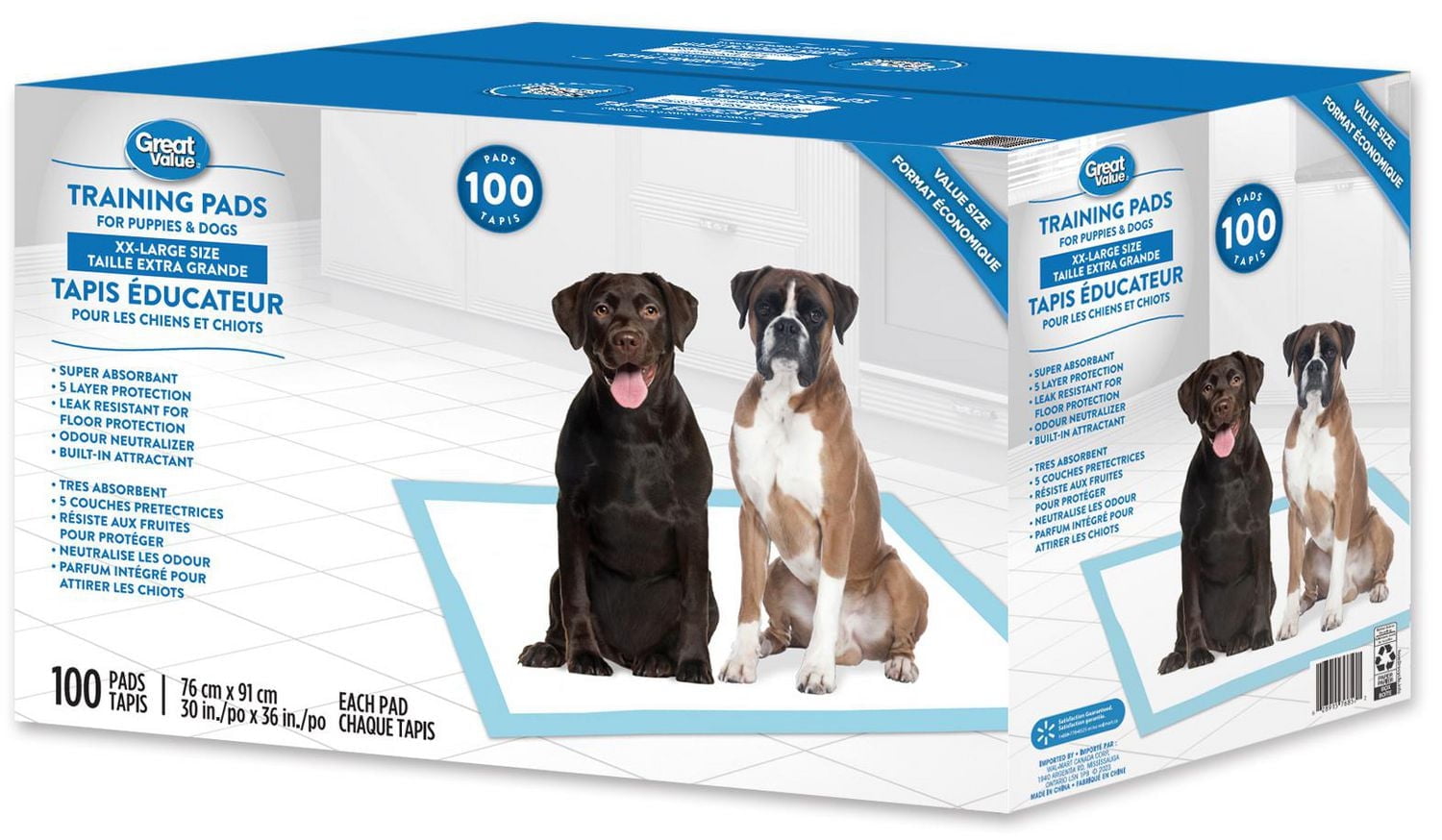 Great Value Training Pads,XXL 100 Pads
