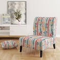 thumbnail image 2 of Designart "Elegant Striped And Flowers Pattern" Upholstered Modern & Contemporary Accent Chair and Striped Arm Chair - Multiple Color & Pattern, 2 of 7