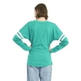 thumbnail image 3 of Toptie Femmes Col Rond Pompon Pull-Over Jersey de Baseball à Manches Longues Tee-Shirt Blanc-Vert Blanc-M, 3 of 3