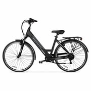 Hyper Bicycles 36V 700C Electric Commuter E-Bike, Adult Ages 13+, Pedal-Assist, 250W Motor, Black