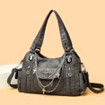 thumbnail image 3 of HUISZJ PU Leather Shoulder Bag, Large Capacity Crossbody Bag with Adjustable Strap, Y2k Messenger Bag for Women Work Shopping Travel (Gray), 3 of 6