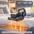 thumbnail image 4 of FEPPO Mattress Vacuum Cleaner, 16Kpa Corded Bed Vacuum Cleaner with 253.7nm UV-C Light, 140°F Heat, HEPA Filter & Ultrasonic, 500W Powerful Handheld Vacuums for Bed, Sofa, Couch, Crib (Black), 4 of 9