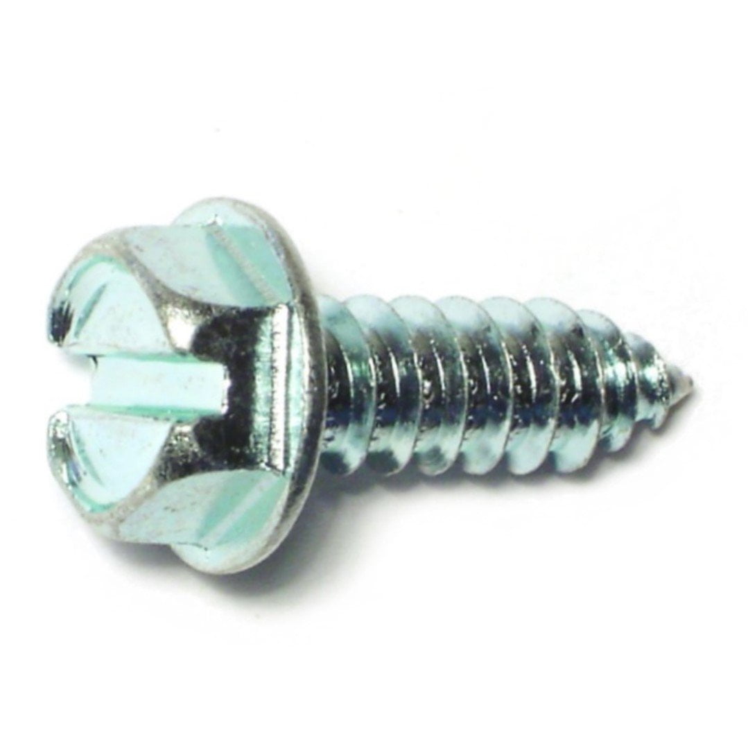 500 #10 x 3/4" Hex Washer Head Slotted Sheet Metal Screw Zinc Plated 