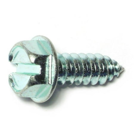 

#14 x 3/4 Zinc Plated Steel Slotted Hex Washer Head Sheet Metal Screws SMSHWS-119