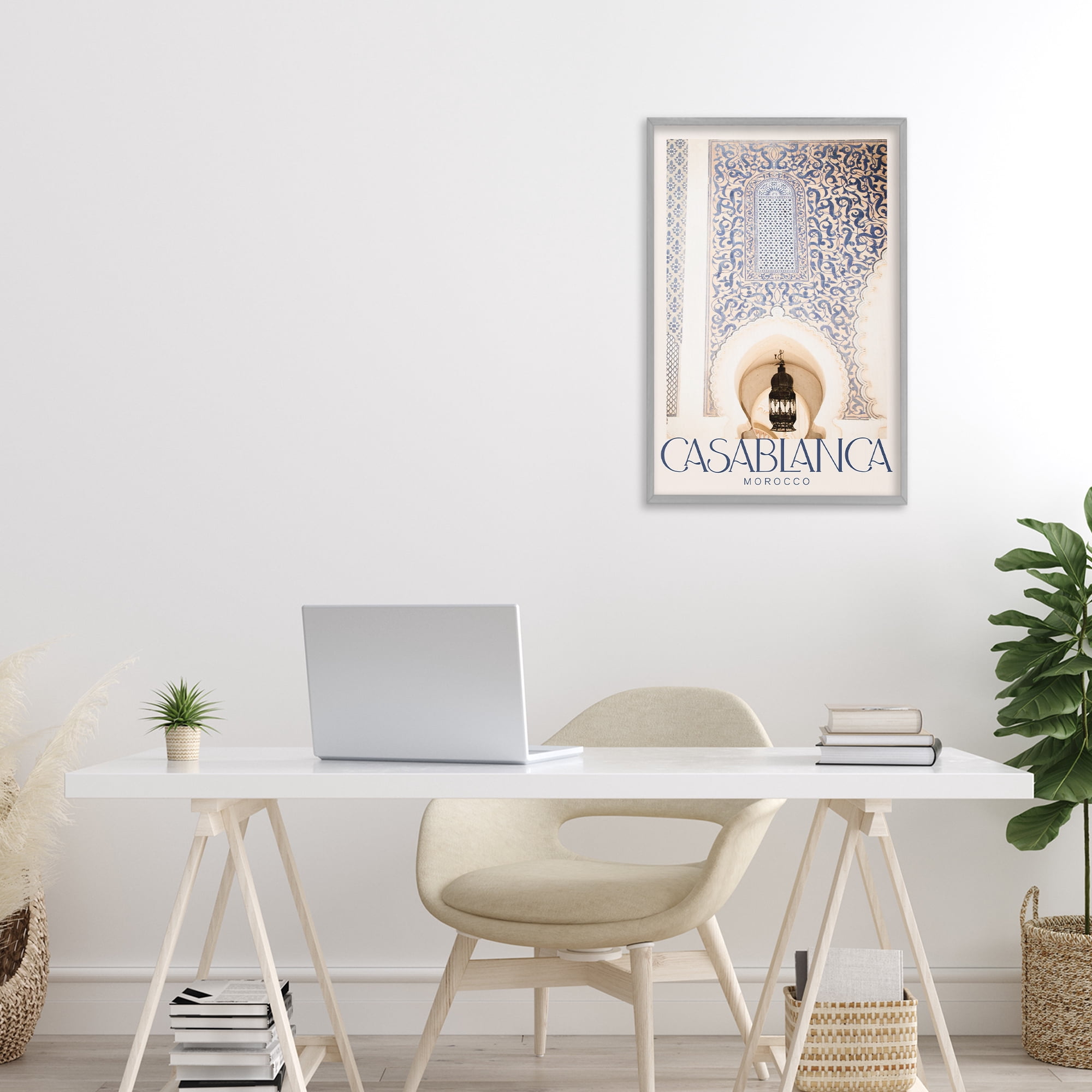 Stupell Industries Ornate Casablanca Architecture Gray Framed Giclee Art, design by Emily Navas