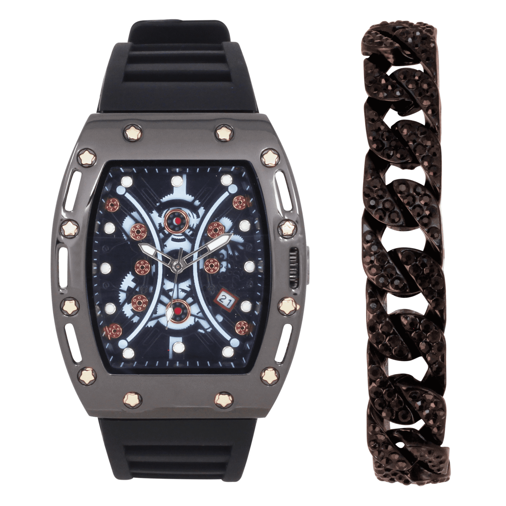 Charles Raymond Men's Luxury Iced Out Crystals Diamond Watch with