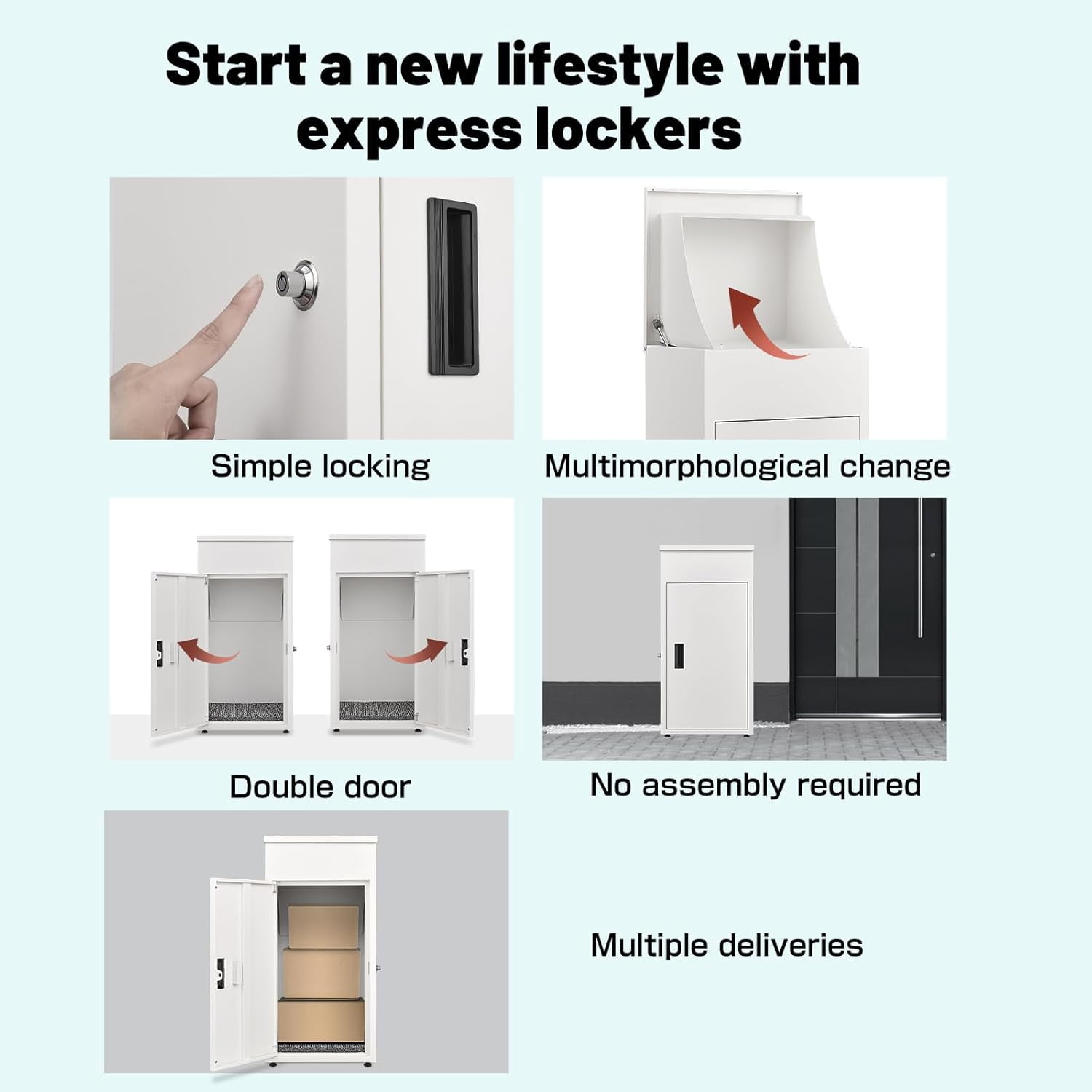Package Delivery Boxes for Outside, Metal Parcel Drop Box, Large Package Drop Boxes, Anti-Theft Parcel Mailbox with Coded Lock, Waterproof Parcel Storage Box for House