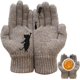 thumbnail image 3 of Guantes de invierno de color caqui para mujer, guantes de punto cálidos para mujer, manoplas con patrón de gato elásticos suaves y a la moda para calentadores de manos, 3 of 4