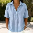 thumbnail image 7 of Womens Tops Short Sleeve Shirts Buttons V Neck Fashion Summer Outfits Plus Size Blouses Trendy Tee Shirts 2026 Vacation Fashion Clothes, 7 of 7