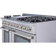 Thor Kitchen 48 Inch 6 Burner Gas Range Double Oven, Stainless Steel