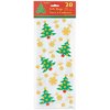 20 Cellophane Party Bags - Golden Christmas Trees (Xmas) by Partyrama