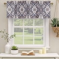 thumbnail image 3 of Purple Boho Valances for Windows, Decorative Rod Pocket Window Valance Curtains, Farmhouse Vintage Ethnic Flowers Pattern Short Curtain Drapes for Kitchen/Living Room, 2 Panels, 42" W x 12" L, 3 of 8