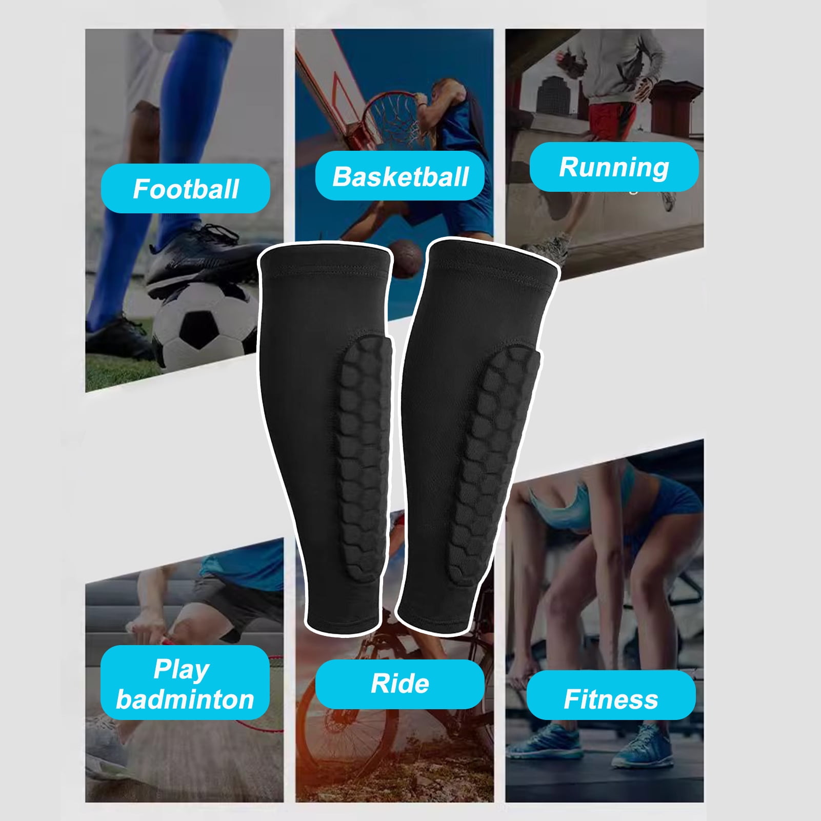 Mairbeon Honeycomb Football Shin Guard Socks For Calf Protection
