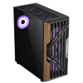 thumbnail image 5 of Iceberg Wood Vector EATX Full Tower Gaming PC Case Full-View Panoramic Tempered Glass Includes Seven (7) aRGB Fans (Black), 5 of 7