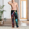 thumbnail image 2 of Sigee Neon Spectrum Cat Portrait print Men's Pajama Pants Lounge Sleep Bottoms with Elastic Waistband and Pockets-Medium, 2 of 6