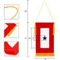 thumbnail image 2 of Anley  Military Service Banner - USA Family Member On Service One Blue Star - 15" X 8" Fringed Flag & Wooden Flagpole, 2 of 7