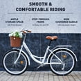 Viribus Women's 24 Inch Comfort Cruiser Bike with Basket & Rack, City