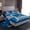 Blue Grey 03, variant on Feelyou American Sports Lover Twin Sheet Sets, Est Sleep Football Twin Fitted Sheet, Blue Grey Abstract Line Flat Sheet, Super Cozy Room Decor, 3 Pieces