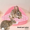 thumbnail image 3 of Tnobhg Small Pet Toilet High Fence Detachable Hollow Platform Easy Cleaning Rabbit Litter Pan Animal Potty Trainer Bunnies Corner Toilet Box Ferret Hamster Dragon Cat Guinea Pig Dutch Pig Supplies, 3 of 8