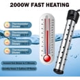 thumbnail image 4 of Immersion Water Heater, Electric Bucket Heater Stainless-Steel Portable Submersible Water Heater for Inflatable Pool Bathtub, Basin,Black,1500W, 4 of 12