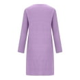 thumbnail image 4 of Sakmal Plus Size Moo Moos for Women Comfy Purple Short House Dress Long Sleeve Heart Print Nightgowns for Women, 4 of 6