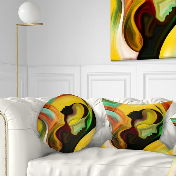 Designart Way of Parenting - Abstract Throw Pillow - 12x20