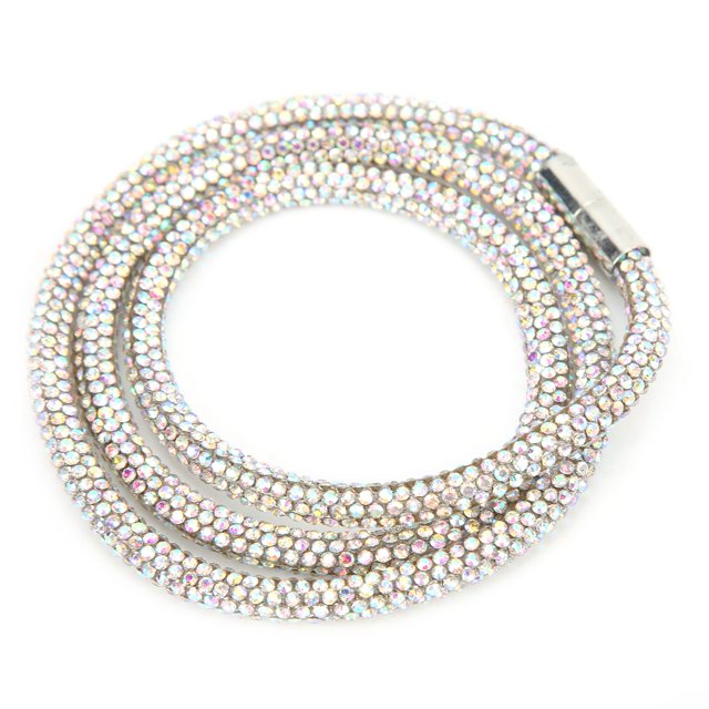 Hand Rope, Rhinestone Bracelet Full Texture For Birthday Parties White,AB Color,Rainbow Colors