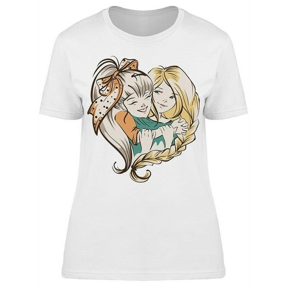Two Happy Sisters T-Shirt Women -Image by Shutterstock Women T-Shirt, Female Small