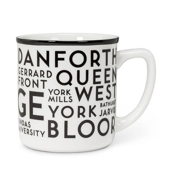 Abbott Collection AB-1327-YYZ-MUG 4 in. Toronto Streets Mug, White & Black