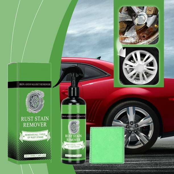 Spray para eliminar óxido en el cubo de la rueda | Limpiador de ruedas de coche Descontaminación Reacondicionamiento Pulido y mantenimiento | Quitamanchas eficaz | Fácil de usar | Fórmula segura