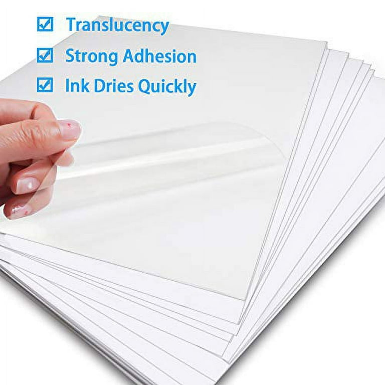 Weliu 9N7QTFM Printable Translucent Vinyl Sticker Paper for Inkjet  Printer-8.5 X 11 Waterproof Sticker Paper 8 Sheets