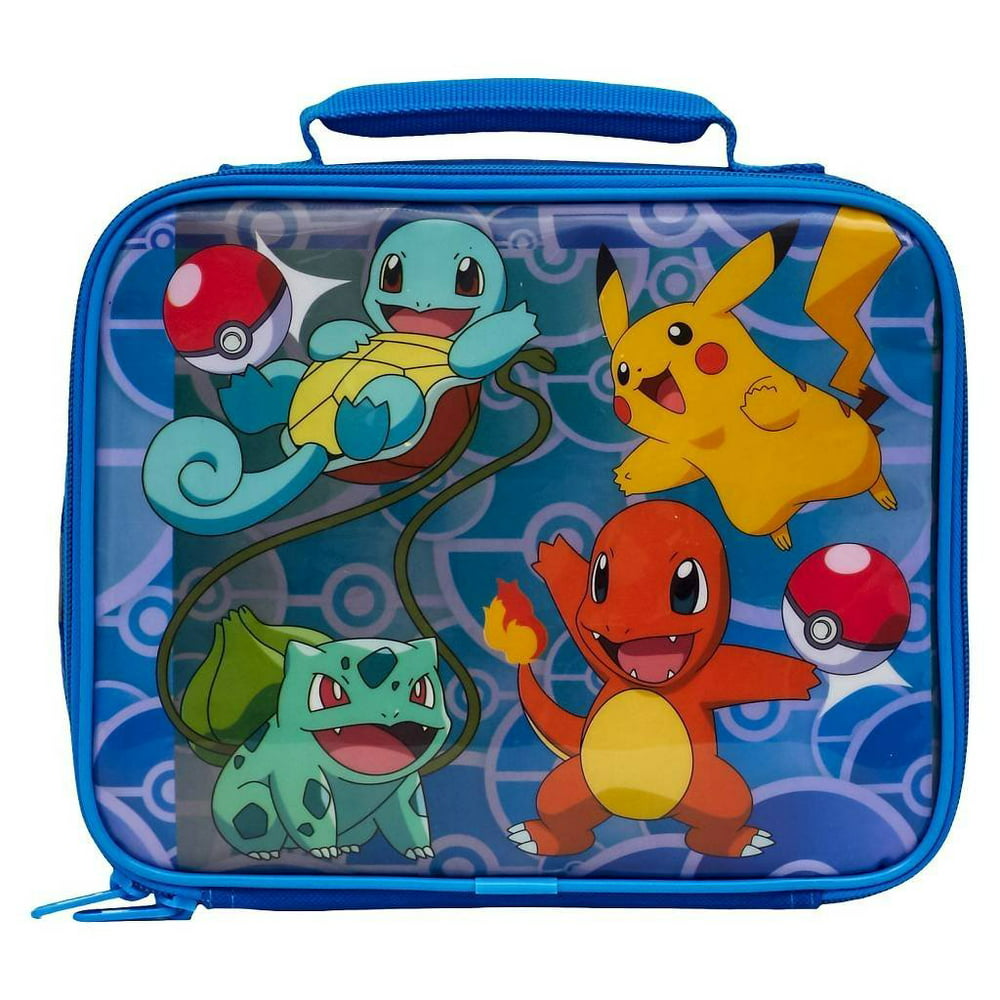 Pokemon Pikachu, Squirtle, Bulbasaur, and Charmander Lunch Kit, 10 x 4 ...