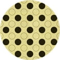 thumbnail image 1 of Ahgly Company Machine Washable Indoor Round Transitional Mustard Yellow Area Rugs, 7' Round, 1 of 7