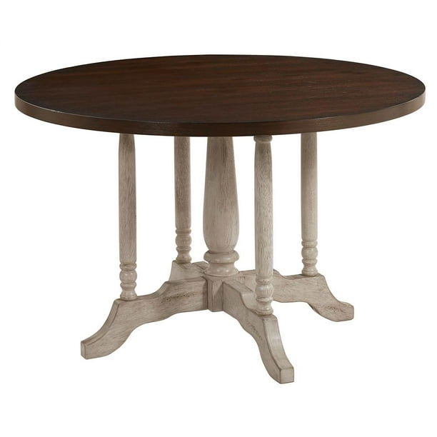 Round Dining Table In Gingerbread And White Com Round Dining Table In Gingerbread And, Round Particle Board Table Cover
