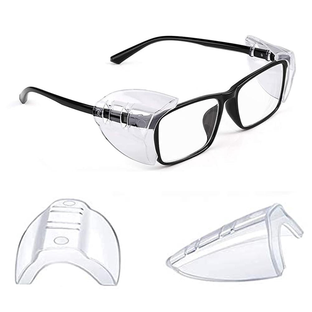 1 Pair Universal Flexible Side Shields Clear Safety Glasses Goggles Eye Protection J7B4