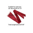 thumbnail image 4 of INSPIRE CHIC Women Plus Size Satin Obi Belt, Self-Tie Wrap Wide Sash Waistband Belt for Dress Bridal 22.83-41.73" Red, 4 of 5